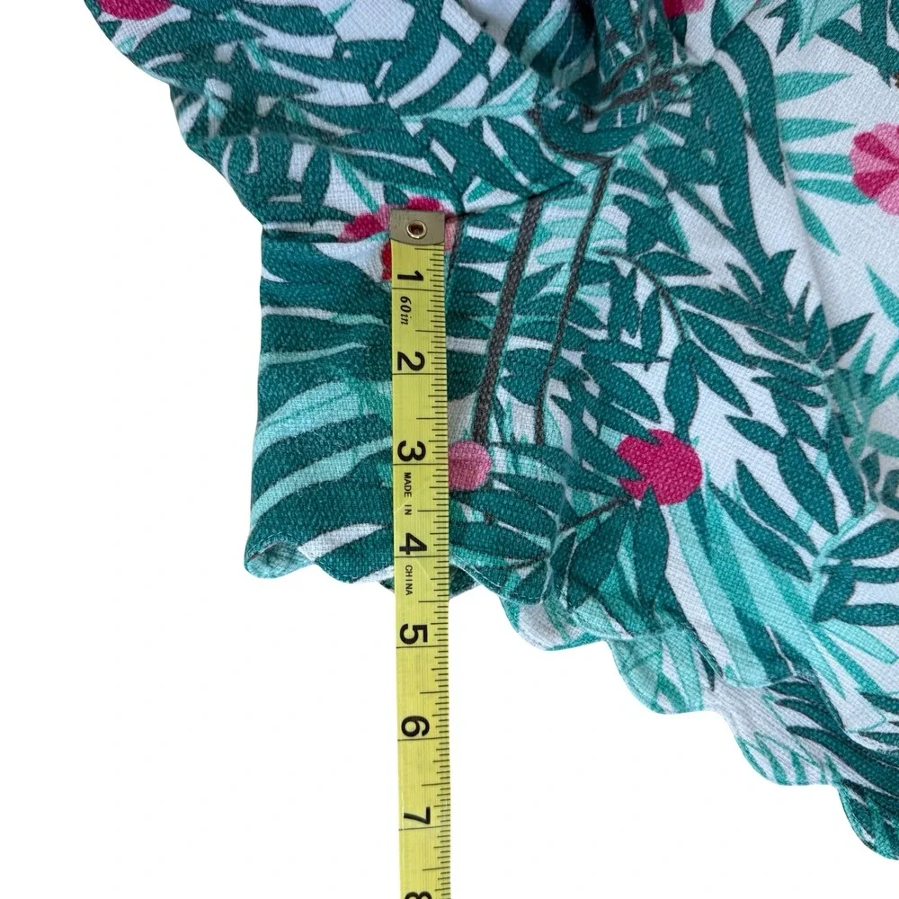 Talbots Womens 10P Tropical Monkey Jungle Print Scalloped Hem Shorts Green Pink - Picture 10 of 11
